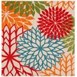Nourison Aloha 5' x Square Green Fabric Tropical Area Rug (5' Square)