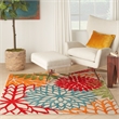 Nourison Aloha 5' x Square Green Fabric Tropical Area Rug (5' Square)