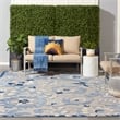 Nourison Aloha 12' x 15' Blue Gray Fabric Farmhouse Area Rug (12' x 15')