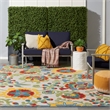 Nourison Aloha 12' x 15' Ivory Multicolor Fabric Farmhouse Area Rug (12' x 15')