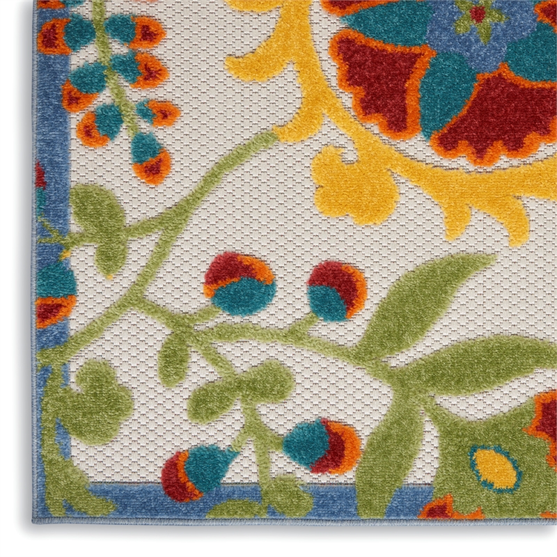 Nourison Aloha 12' x 15' Ivory Multicolor Fabric Farmhouse Area Rug (12' x 15')