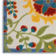 Nourison Aloha 12' x 15' Ivory Multicolor Fabric Farmhouse Area Rug (12' x 15')