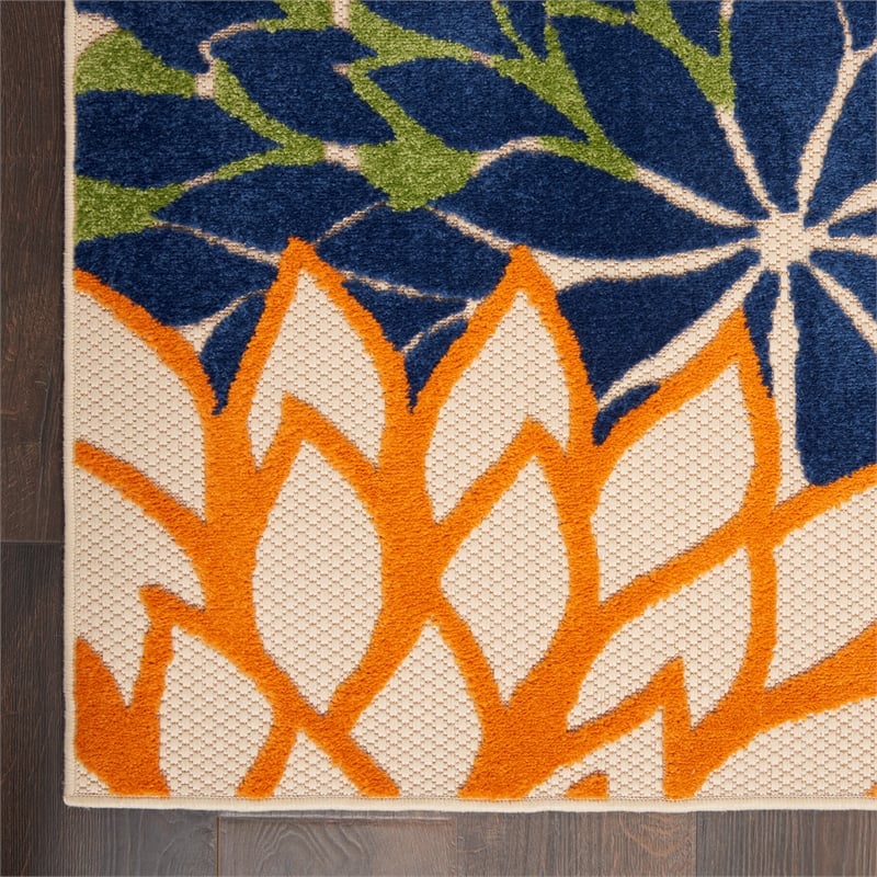 Nourison Aloha 8' Runner Multicolor Fabric Tropical Area Rug (8' Runner)