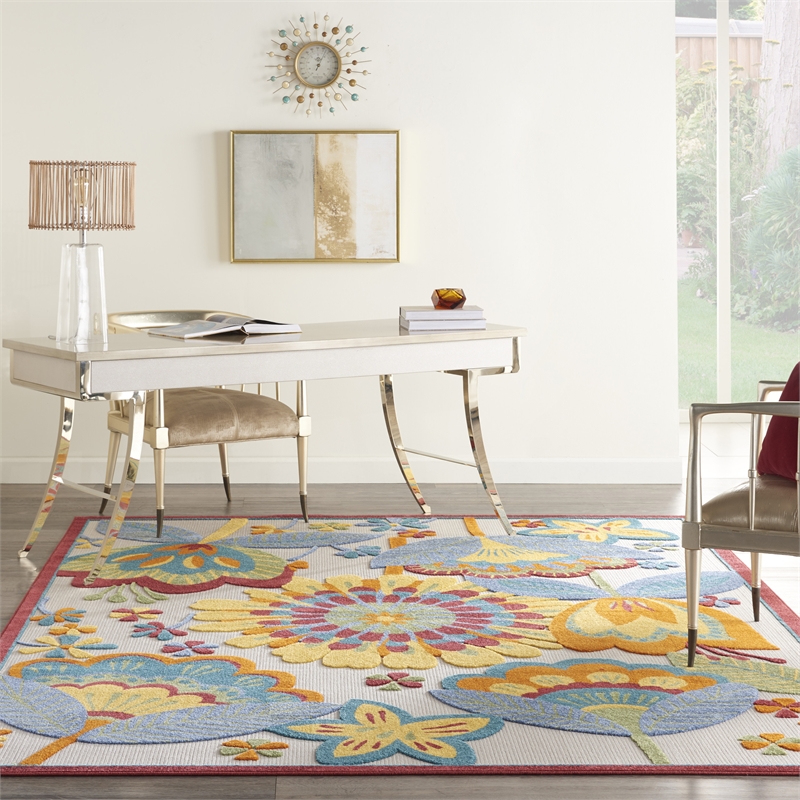 Nourison Aloha 12' x 15' Multicolor Outdoor Indoor/Outdoor Rug Polypropylene