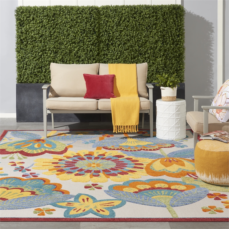 Nourison Aloha 12' x 15' Multicolor Outdoor Indoor/Outdoor Rug Polypropylene