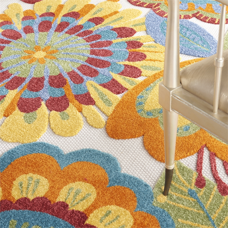 Nourison Aloha 12' x 15' Multicolor Outdoor Indoor/Outdoor Rug Polypropylene