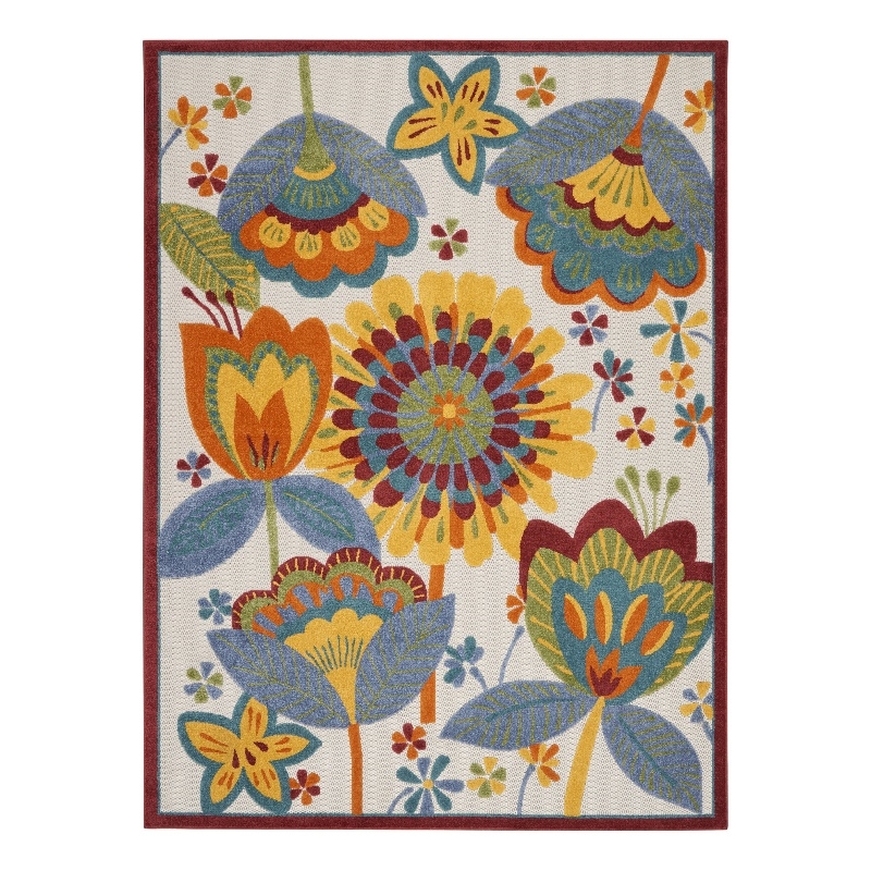 Nourison Aloha 12' x 15' Multicolor Outdoor Indoor/Outdoor Rug Polypropylene