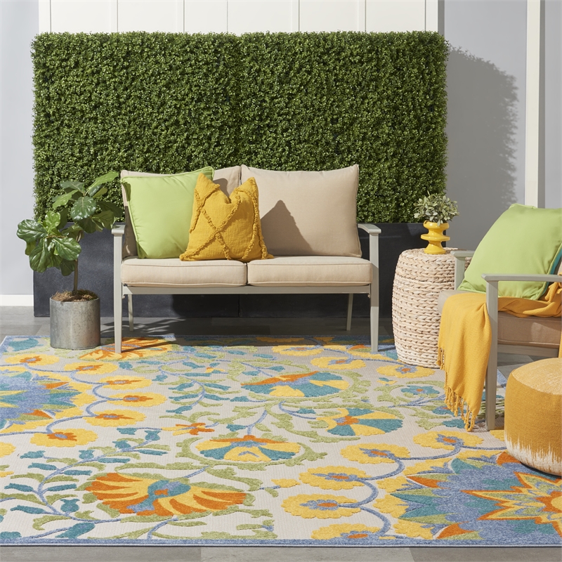 Nourison Aloha 12' x 15' Multicolor Outdoor Indoor/Outdoor Rug Polypropylene