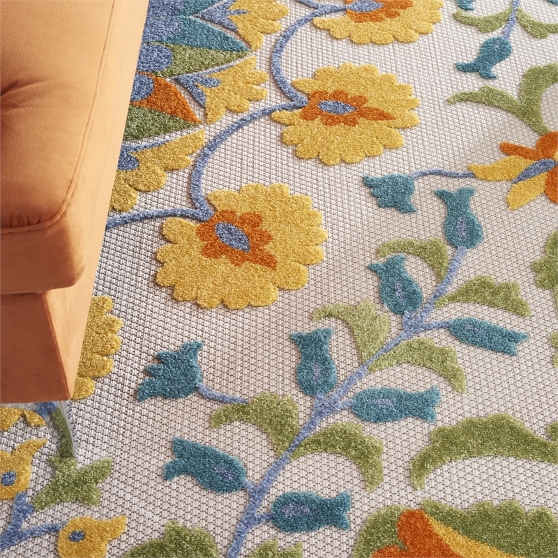 Nourison Aloha 12' x 15' Multicolor Outdoor Indoor/Outdoor Rug Polypropylene
