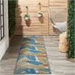 Nourison Aloha 12' Runner Ivory Multicolor Fabric Tropical Area Rug (12' Runner)