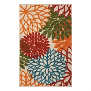 Nourison Aloha 32&quot x 48&quot Fabric Indoor/Outdoor Rug in Multi-Color