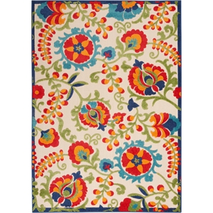 Nourison Aloha 4' x 6' Multicolor Fabric Farmhouse Area Rug (4' x 6')