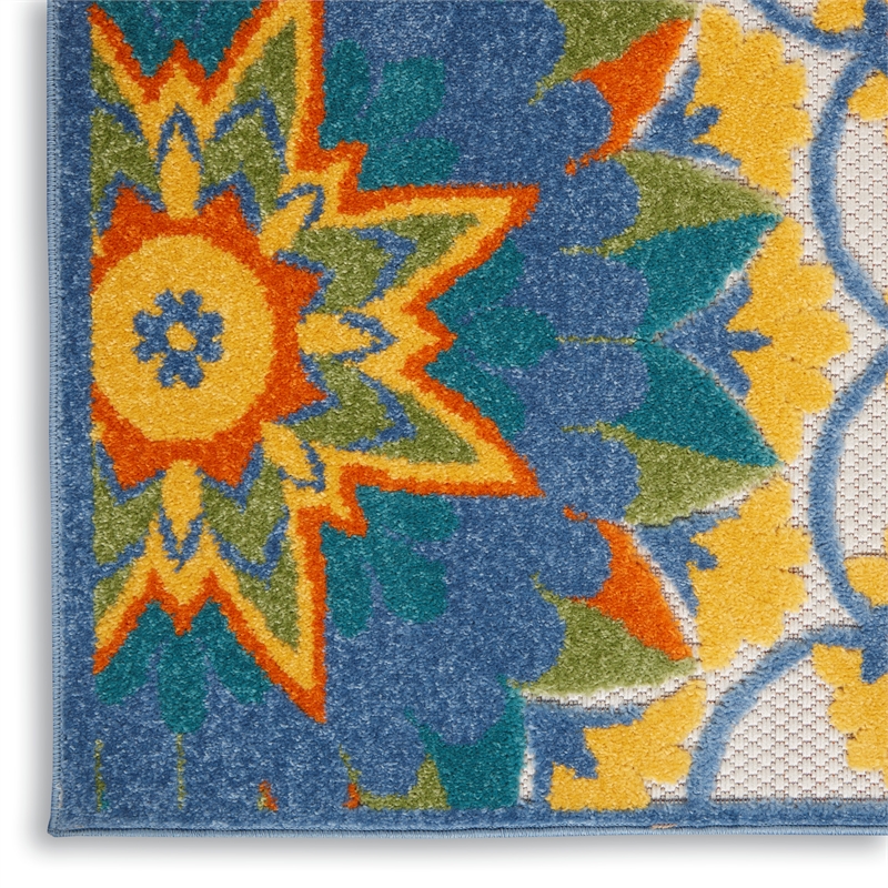 nourison aloha 2'8&quot x 4' multicolor outdoor indoor/outdoor rug