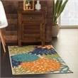 Nourison Aloha 3' x 4' Multicolor Fabric Tropical Area Rug (3' x 4')