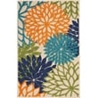 Nourison Aloha 3' x 4' Multicolor Fabric Tropical Area Rug (3' x 4')