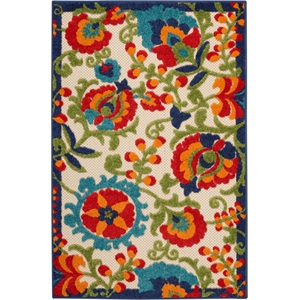 Nourison Aloha 3' x 4' Multicolor Fabric Farmhouse Area Rug (3' x 4')