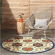 Nourison Aloha 4' x ROUND Blue/Multicolor Outdoor Indoor/Outdoor Rug
