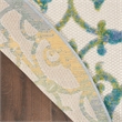 Nourison Aloha 4' x round Ivory Blue Outdoor Indoor/Outdoor Rug