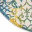 Nourison Aloha 4' x round Ivory Blue Outdoor Indoor/Outdoor Rug