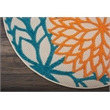 Nourison Aloha 4' x Round Multicolor Fabric Tropical Area Rug (4' Round)