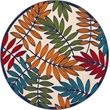 Nourison Aloha 4' x Round Multicolor Fabric Tropical Area Rug (4' Round)