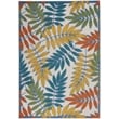 Nourison Aloha 5' x 8' Ivory Multicolor Fabric Tropical Area Rug (5' x 8')