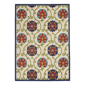 Nourison Aloha 6' x 9' Blue/Multicolor Outdoor Indoor/Outdoor Rug Polypropylene