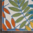 Nourison Aloha 6' x 9' Ivory Multicolor Fabric Tropical Area Rug (6' x 9')