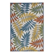 Nourison Aloha 6' x 9' Ivory Multicolor Fabric Tropical Area Rug (6' x 9')