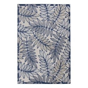 Nourison Aloha 6' x 9' Ivory Navy Fabric Tropical Area Rug (6' x 9')