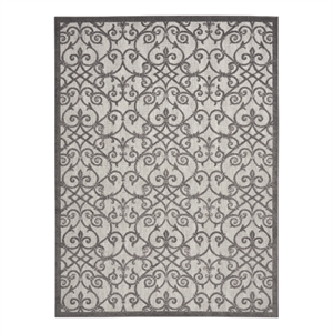 Nourison Aloha 7'10&quot x 10'6&quot Gray/Charcoal Outdoor Indoor/Outdoor Rug