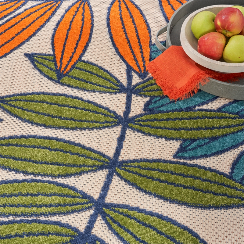 Nourison Aloha 6' x 9' Multicolor Fabric Tropical Area Rug (6' x 9')