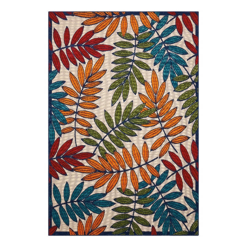 Nourison Aloha 6' x 9' Multicolor Fabric Tropical Area Rug (6' x 9')