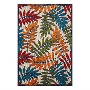 Nourison Aloha 6' x 9' Multicolor Fabric Tropical Area Rug (6' x 9')