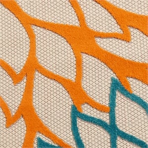 Nourison Aloha 9'6&quot x 13' Green Tropical Indoor/Outdoor Fabric Rug