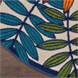 Nourison Aloha 5' x Round Multicolor Fabric Tropical Area Rug (5' Round)