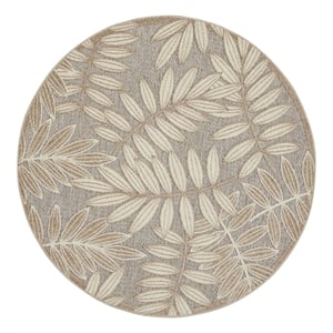 Nourison Aloha 7'10&quot x round Natural Outdoor Indoor/Outdoor Rug Polypropylene