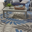 Nourison Aloha 7' x 10' Gray/Blue Outdoor Indoor/Outdoor Rug Polypropylene