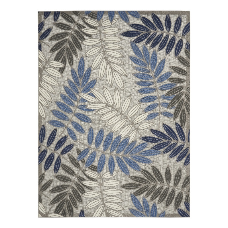 Nourison Aloha 7' x 10' Gray/Blue Outdoor Indoor/Outdoor Rug Polypropylene