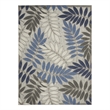 Nourison Aloha 7' x 10' Gray/Blue Outdoor Indoor/Outdoor Rug Polypropylene