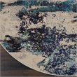 Nourison Celestial 5' x Round Blue and White Fabric Modern Area Rug (5' Round)