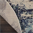 Nourison Celestial 5' x Round Blue and White Fabric Modern Area Rug (5' Round)