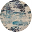 Nourison Celestial 5' x Round Blue and White Fabric Modern Area Rug (5' Round)