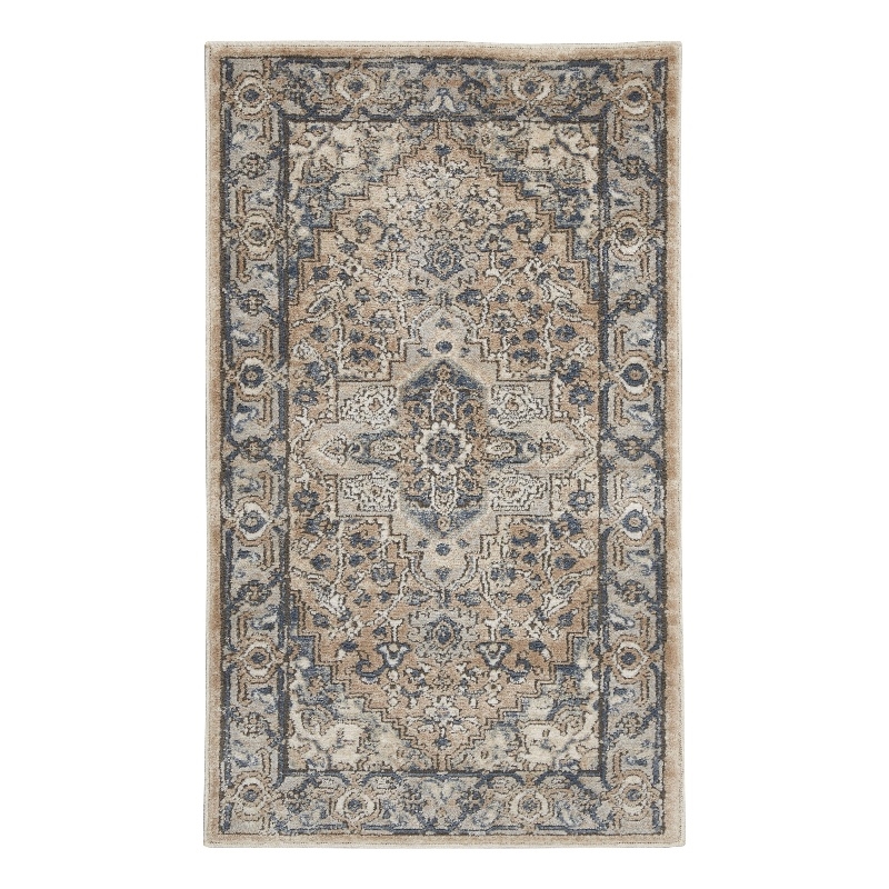 Nourison Concerto 2' x 4' Beige Gray Fabric Farmhouse Area Rug (2' x 4')