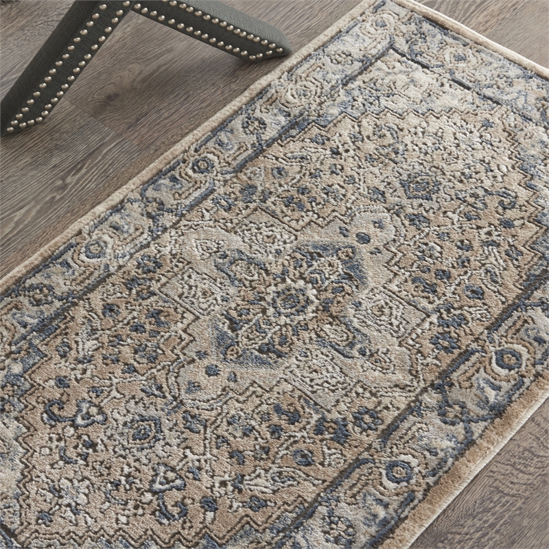 Nourison Concerto 2' x 4' Beige Gray Fabric Farmhouse Area Rug (2' x 4')