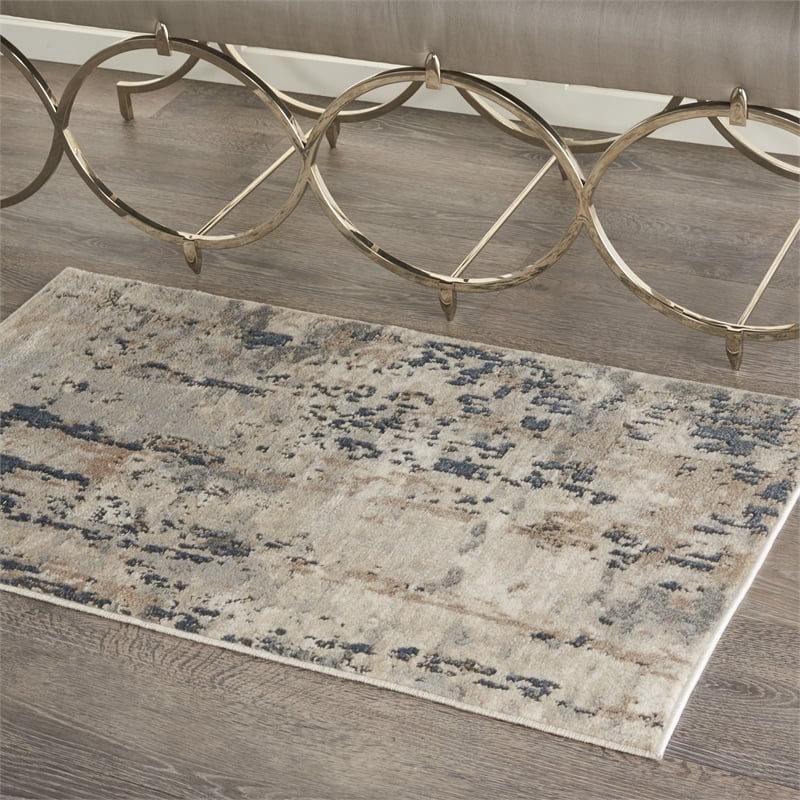 Nourison Concerto 2' x 4' Beige Gray Fabric Modern Area Rug (2' x 4')