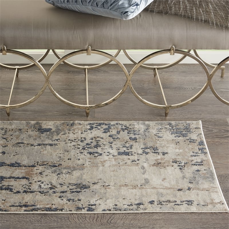 Nourison Concerto 2' x 4' Beige Gray Fabric Modern Area Rug (2' x 4')