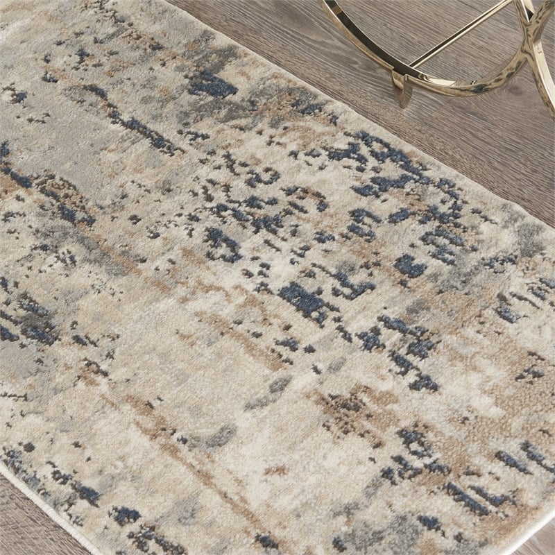 Nourison Concerto 2' x 4' Beige Gray Fabric Modern Area Rug (2' x 4')