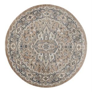 Nourison Concerto 8' x Round Beige Gray Fabric Farmhouse Area Rug (8' Round)