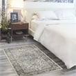 Nourison Concerto 3' x 5' Ivory Gray Fabric Farmhouse Area Rug (3' x 5')